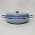 Round Blue Enamel Cast Iron Casserole Pot/Cooking Pot